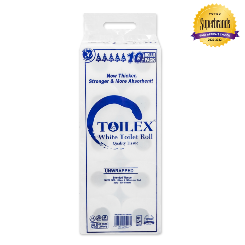 TOILEX TISSUE PAPER WHITE 10 PACK UNWRAPPED