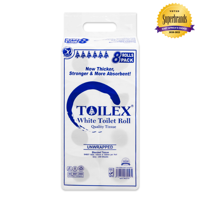 TOILEX TISSUE PAPER WHITE 8 PACK