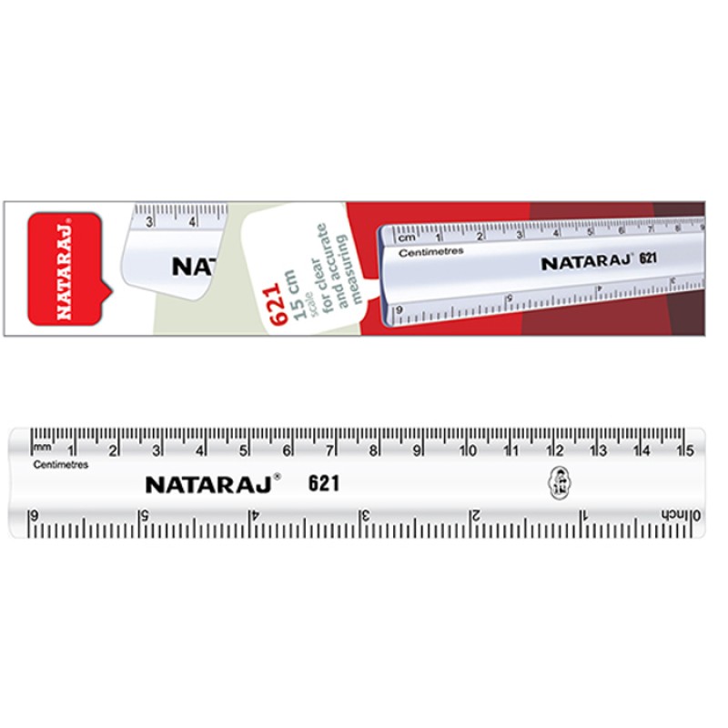 NATARAJ 621 REGULAR SCALES(15CM) (10PCS IN A BOX)