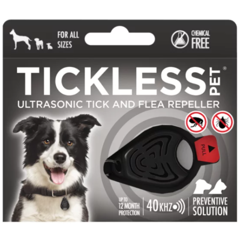 TICKLESS PET CHEMICAL FREE ULTRASONIC FLEA AND TTICK REPELLENT – BLACK