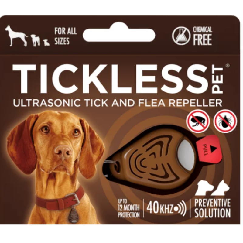 TICKLESS PET CHEMICAL FREE ULTRASONIC FLEA AND TICK REPELLENT – BROWN