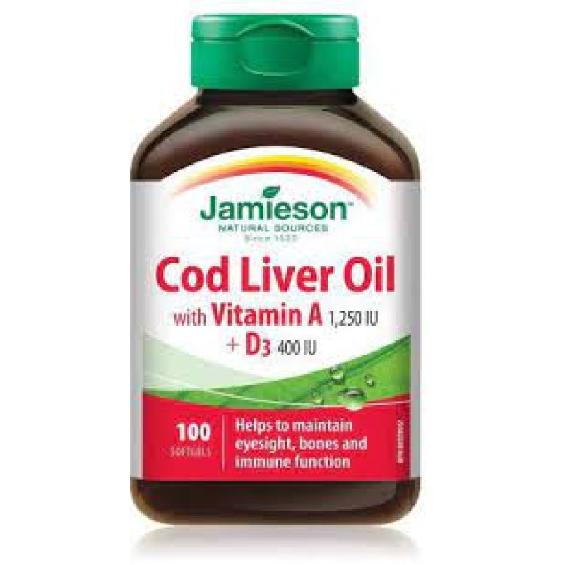 jamieson Cod liver oil + Vit A+ D3 Softgels 100's