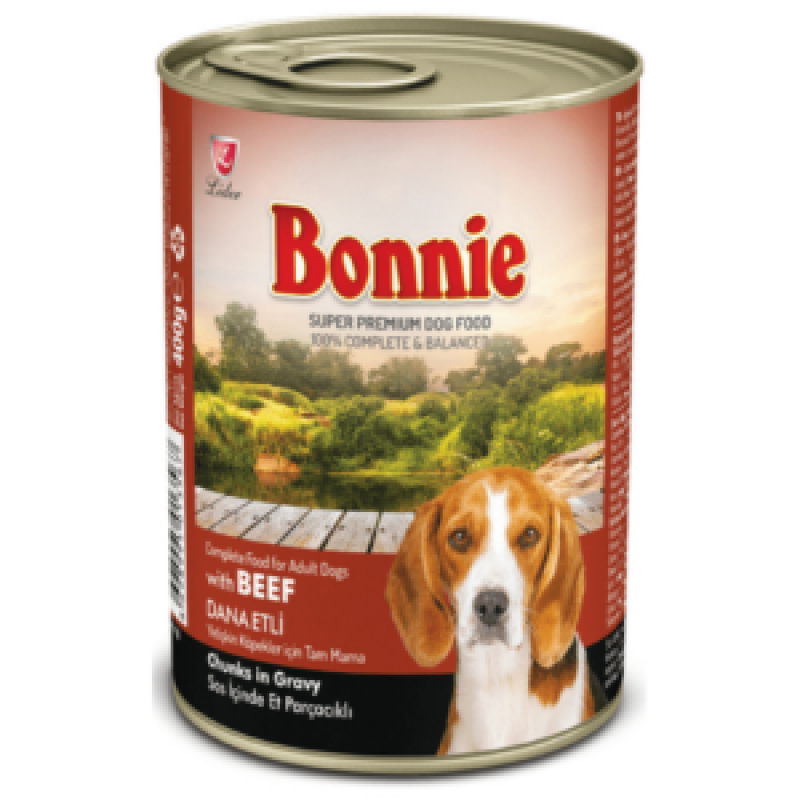 BONNIE ADULT DOG FOOD CANNED – BEEF CHUNKS IN GRAVY 400G