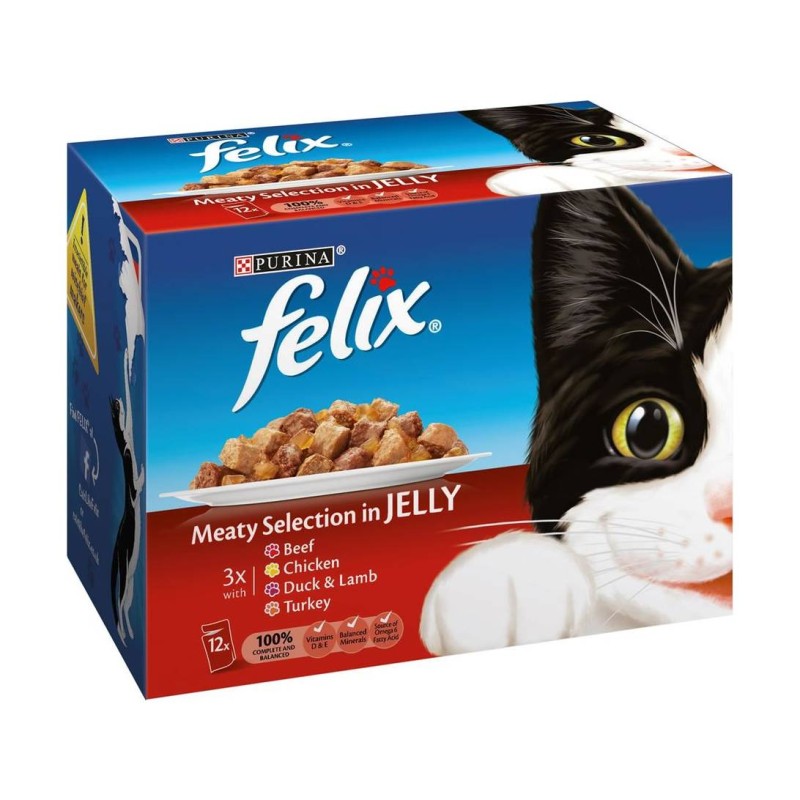 FELIX MEATY SELECTION IN JELLY 100G 12PACK CAT FOOD