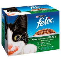 FELIX MIXED SELECTION IN GRAVY 100G 12PACK CAT FOOD