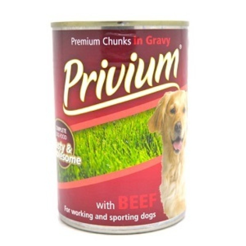 PRIVIUM CHUNKS IN GRAVY WITH BEEF 410G 