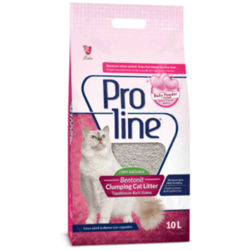 PROLINE BENTONITE CLUMPING CAT LITTER – BABY POWDER SCENTED 10LITRES