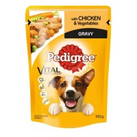 PEDIGREE POUCH CHICKEN AND VEGETABLE IN GRAVY DOG FOOD 100G