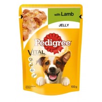 PEDIGREE POUCH LAMB IN JELLY DOG FOOD 100G