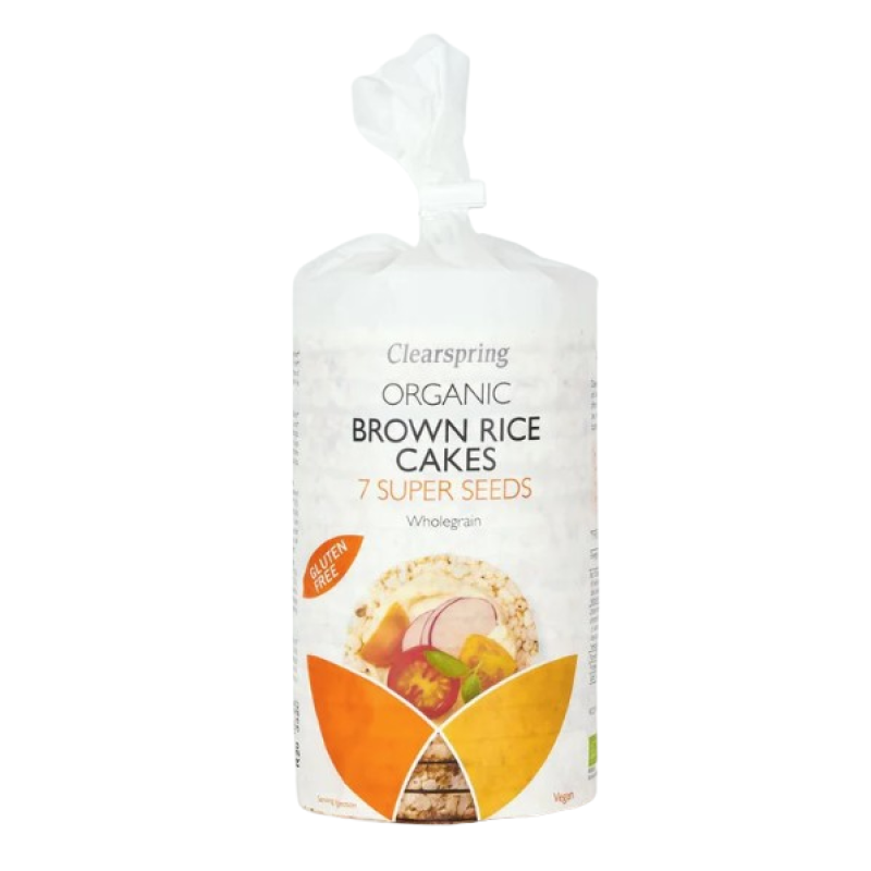 CLEARSPRING ORGANIC BROWN RICE CAKES-7 SUPER SEEDS 120G