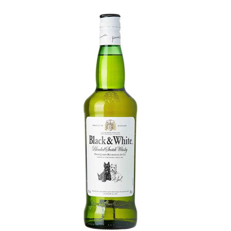 BLACK  & WHITE WHISKY 750ML