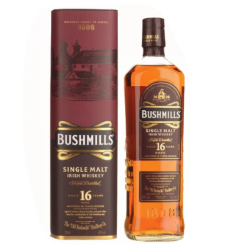 BUSHMILLS 16 YEAR OLD SINGLE MALT IRISH WHISKY 750ML