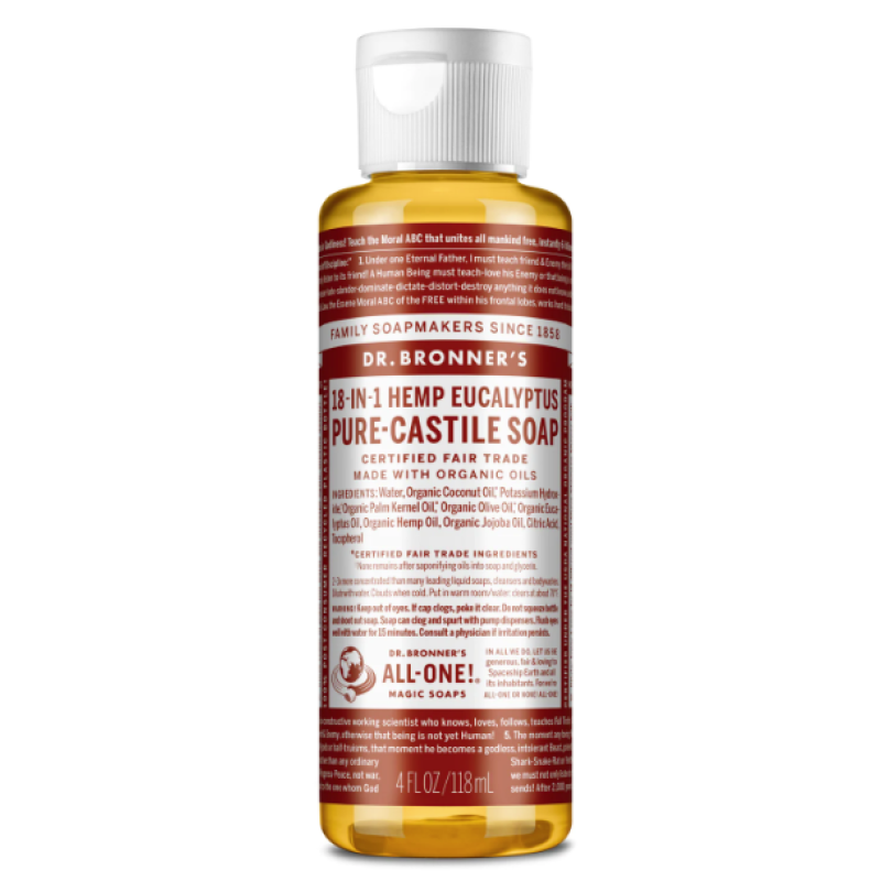 DR BRONNER'S EUCALYPTUS PURE CASTILE LIQUID SOAP 118ML