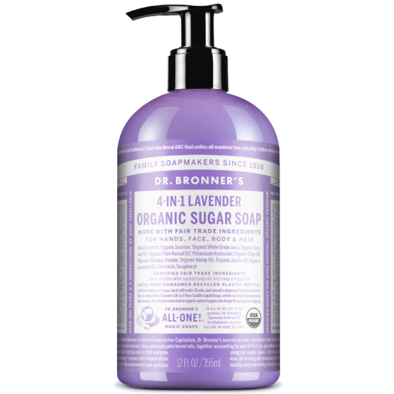 DR BRONNER'S LAVENDER ORGANIC SUGAR SOAPS 355ML