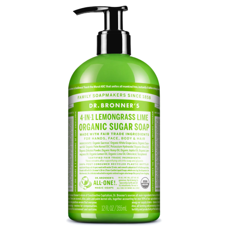DR BRONNER'S LEMONGRASS ORGANIC SUGAR SOAPS 355ML