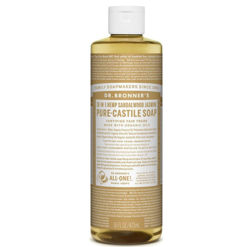  DR BONNER'S SANDALWOD JASMINE PURE CASTILE LIQUID SOAP 473ML