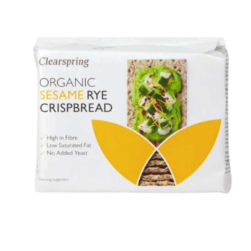 CLEARSPRING ORGANIC SESAME RYE CRISPBREAD 200G