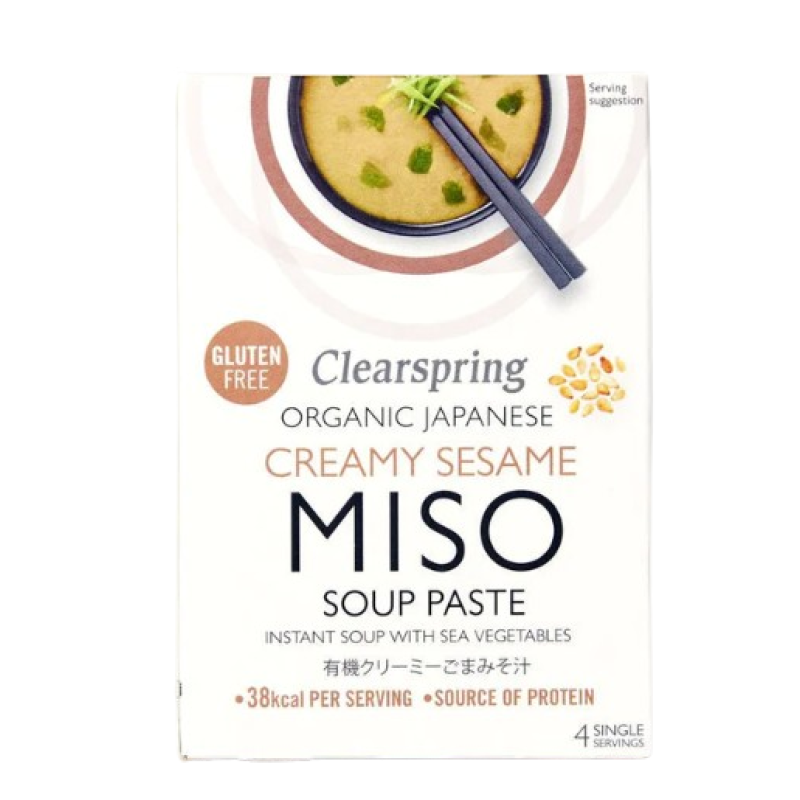 CLEARSPRING ORGANIC GLUTEN-FREE CREAMY SESAME INSTANT MISO SOUP PASTE 60G (4X15G)