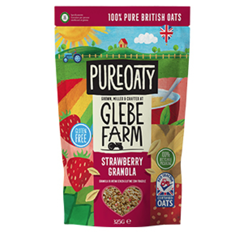 GLEBE FARM GLUTEN FREE STRAWBERRY GRANOLA 325G