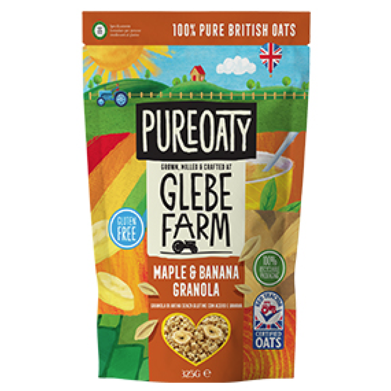 GLEBE FARM MAPLE & BANANA OAT GRANOLA 325G