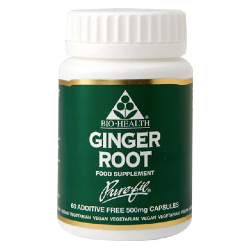 BIO HEALTH GINGER ROOT 500MG 60 CAPSULES