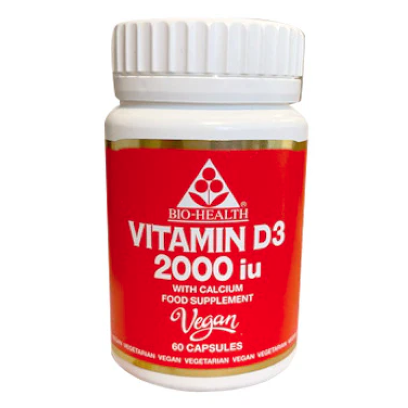 BIO HEALTH VITAMIN D3 WITH CALCIUM 60 CAPSULES