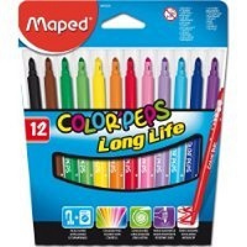 FIBRE COLOUR PENS 12PCS FIBRE COLOUR PENS 12PCS