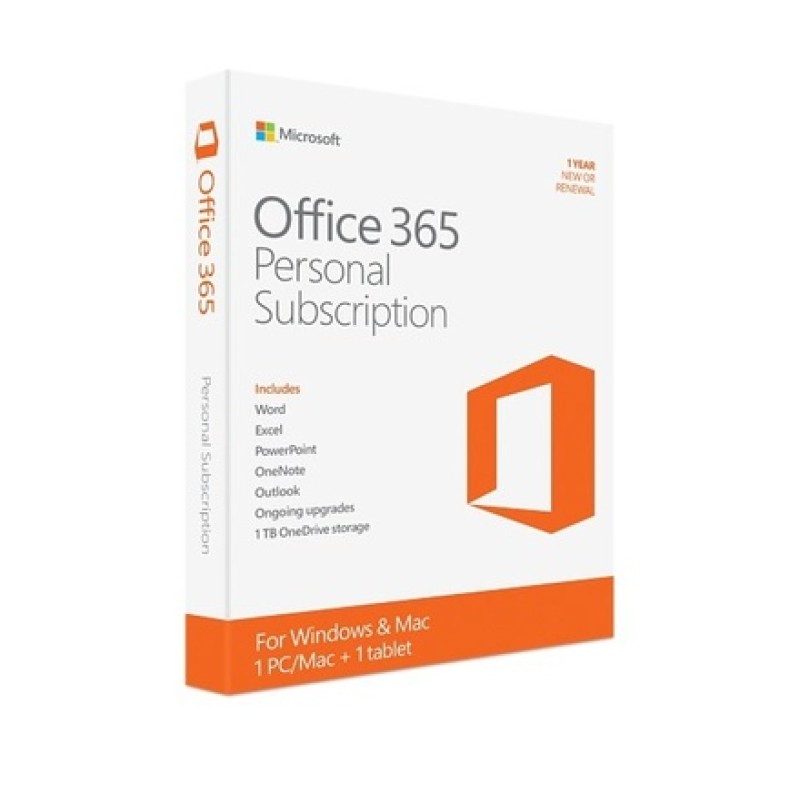 MICROSOFT OFFICE 365 PERSONAL SUBSCRIPTION (1 YEAR SUBSCRIPTION 1 PC + 1 TABLET)