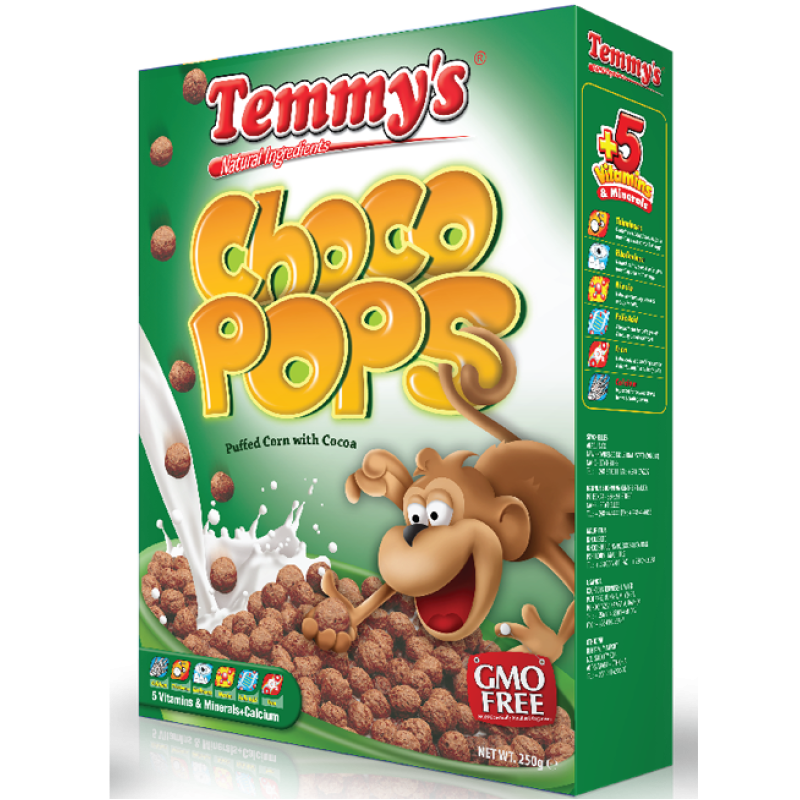 TEMMY'S CHOCO POPS CEREAL 250G