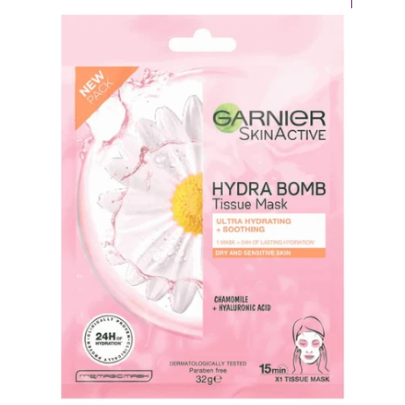 GARNIER  TISSUE MASK HYDRA BOMB CHARMOMILLE