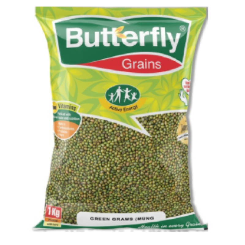 BUTTERFLY GRAINS GREEN GRAMS POLISHED 1 KG