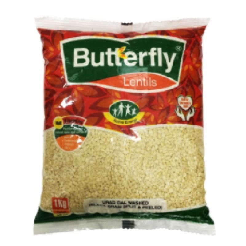 BUTTERFLY URAD DAL WASHED (PEELED ) 1KG