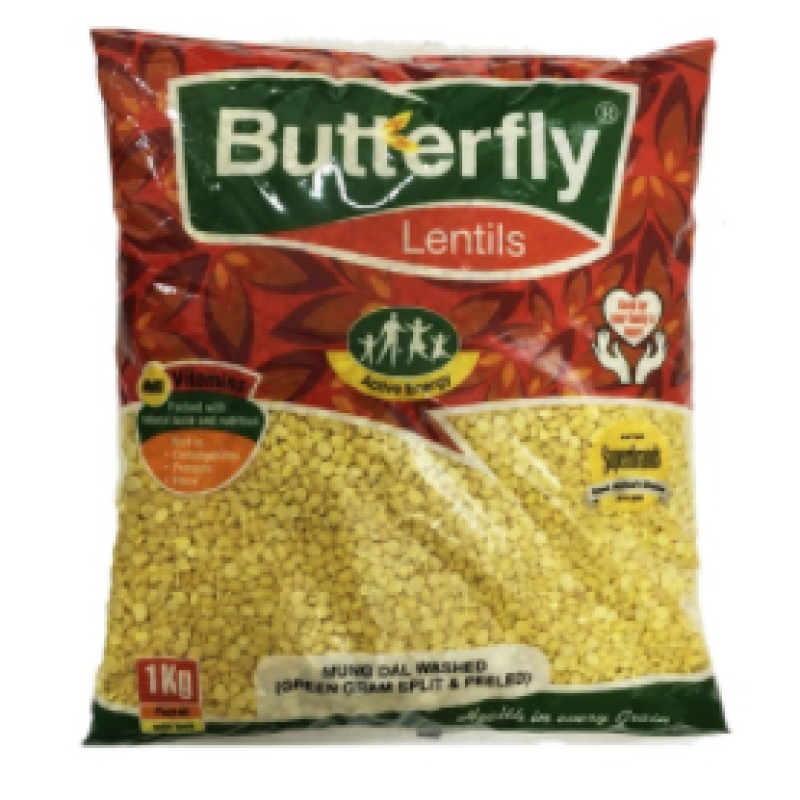 BUTTERFLY MUNG DAL WASHED(GREEN PEELED) 1KG