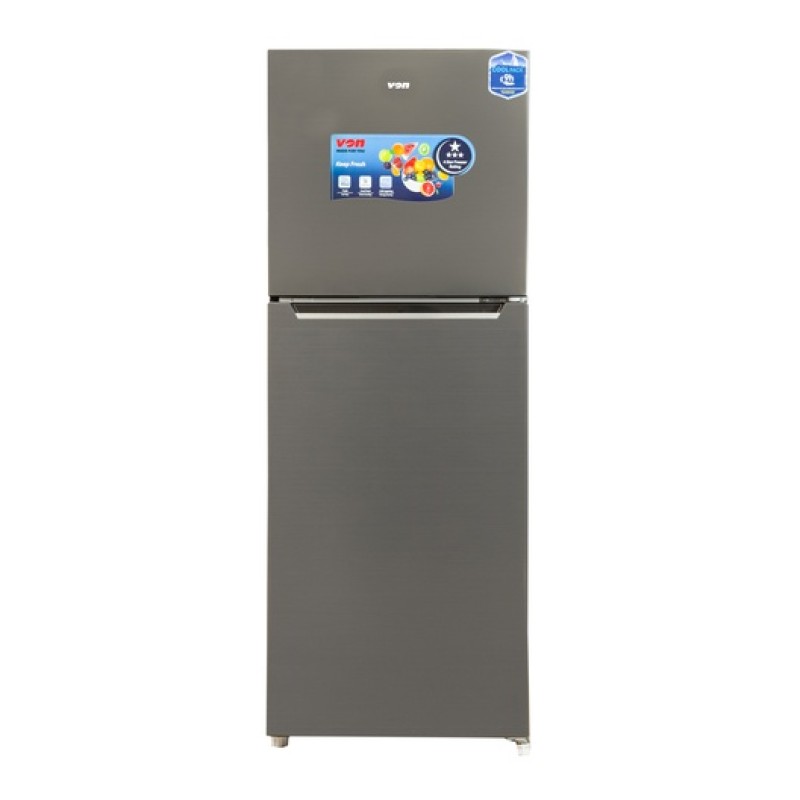 VON VART-26NMS DOUBLE DOOR FRIDGE 202L - SILVER