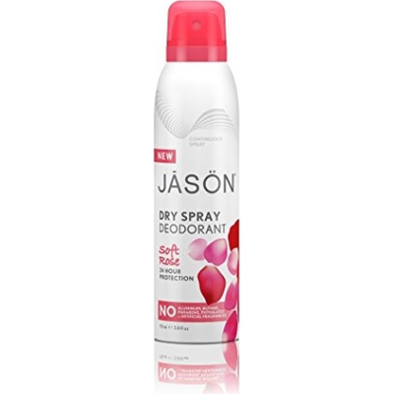 JASON DRY SPRAY DEODORANT SOFT ROSE 113ML (3.8 OZ)