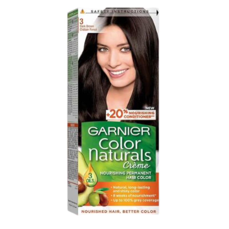 GARNIER COLOR NATURALS HAIR COLOR DARK BROWN 3