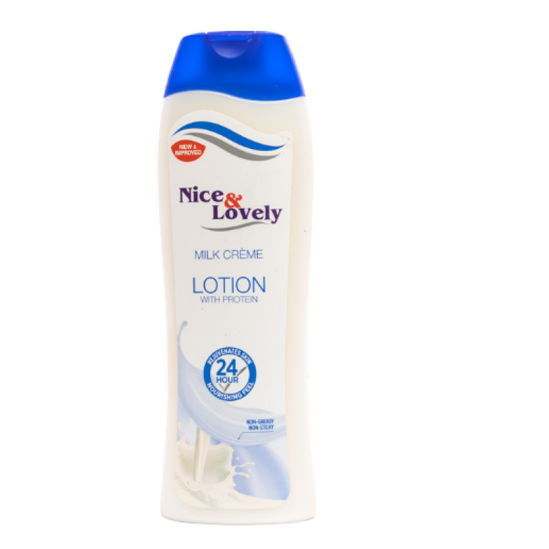 NICE AND LOVELY MILK LOTION WITH HYDROUS PROTEIN MOISTURE LOCK AND SUNSCREEN   200ml 