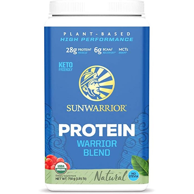 SUNWARRIOR WARRIOR BLEND, ORGANIC VEGAN PROTEIN POWDER WITH BCAAS AND PEA PROTEIN (NATURAL, 30 SERVINGS)