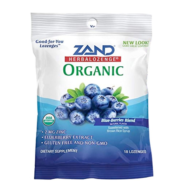 ZAND ORGANIC HERBALOZENGE BLUE-BERRIES BLUE 18 LOZENGES