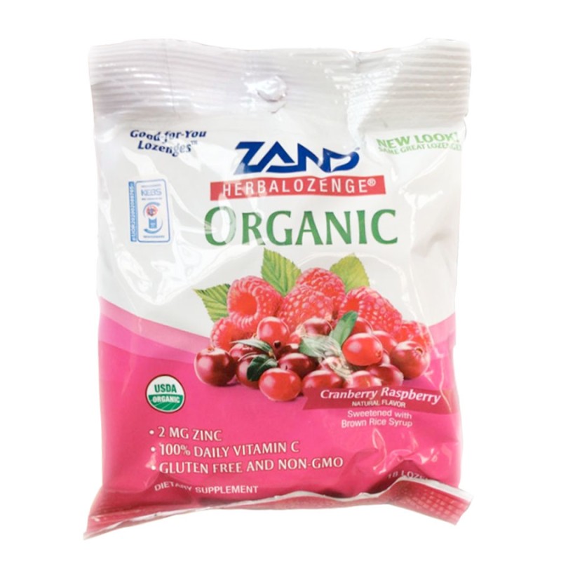 ZAND ORGANIC HERBALOZENGE CRANBERRY RASPBERRY 18 LOZENGES