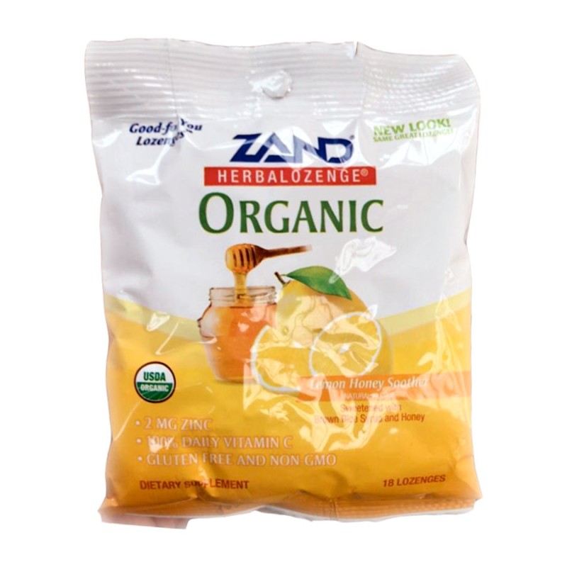 ZAND ORGANIC HERBALOZENGE LEMON HONEY SOOTHER 18 LOZENGES