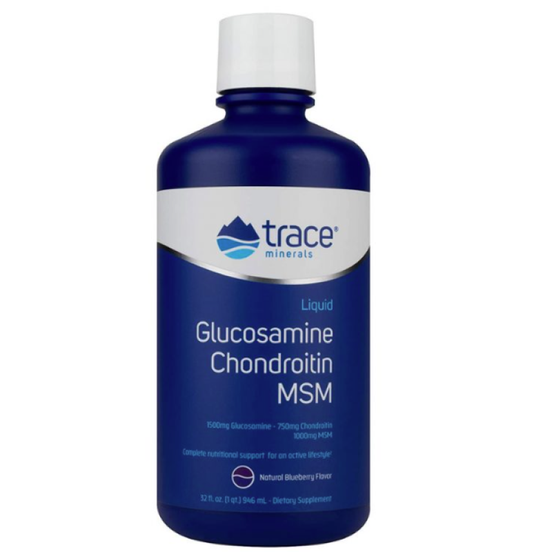 TRACE MINERALS LIQUID GLUCOSAMINE CHONDROITIN MSM NATURAL BLUEBERRY FLAVOUR (16FL) 473ML