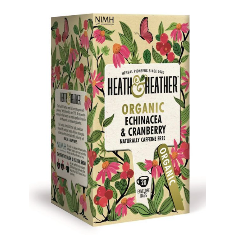 HEATH AND HEATHER ORGANIC ECHINACEA & CRANBERRY TEA 20’S