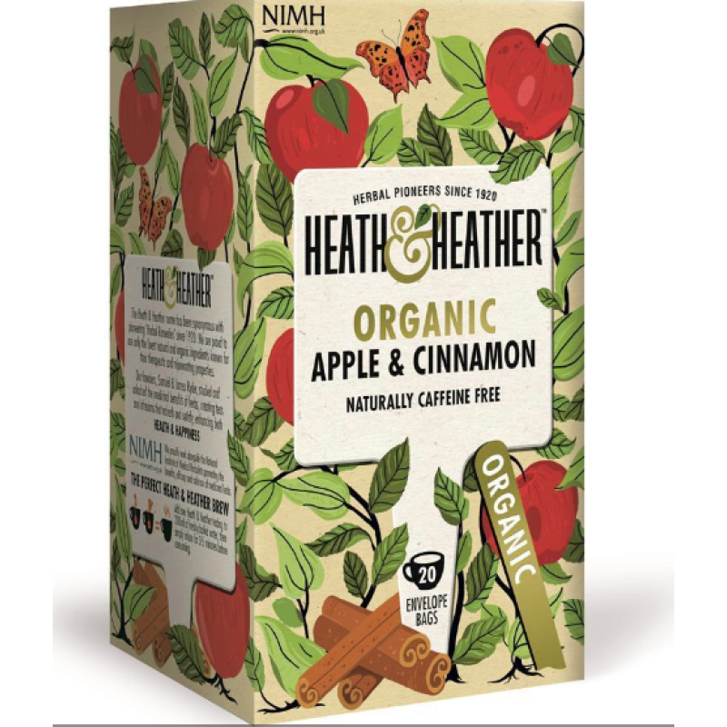 HEATH AND HEATHER ORGANIC APPLE & CINNAMON TEA 20’S