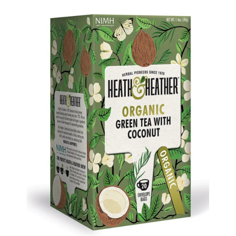 HETH & HEATHER  ORG GREEN TEA & COCONUT 20’S