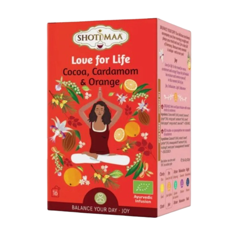 SHOTI MAA LOVE FOR LIFE – COCOA, CARDAMON & ORANGE TEA 16’S 32G