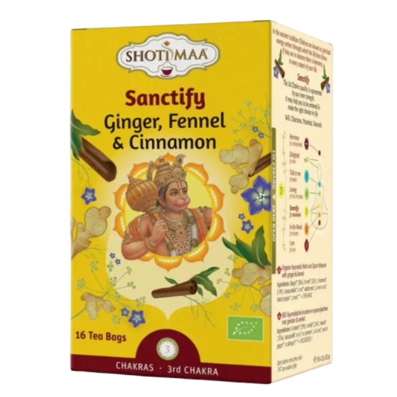 SHOTI MAA SANCTIFY-GINGER,FENNEL & CINNAMON TEA 16'S