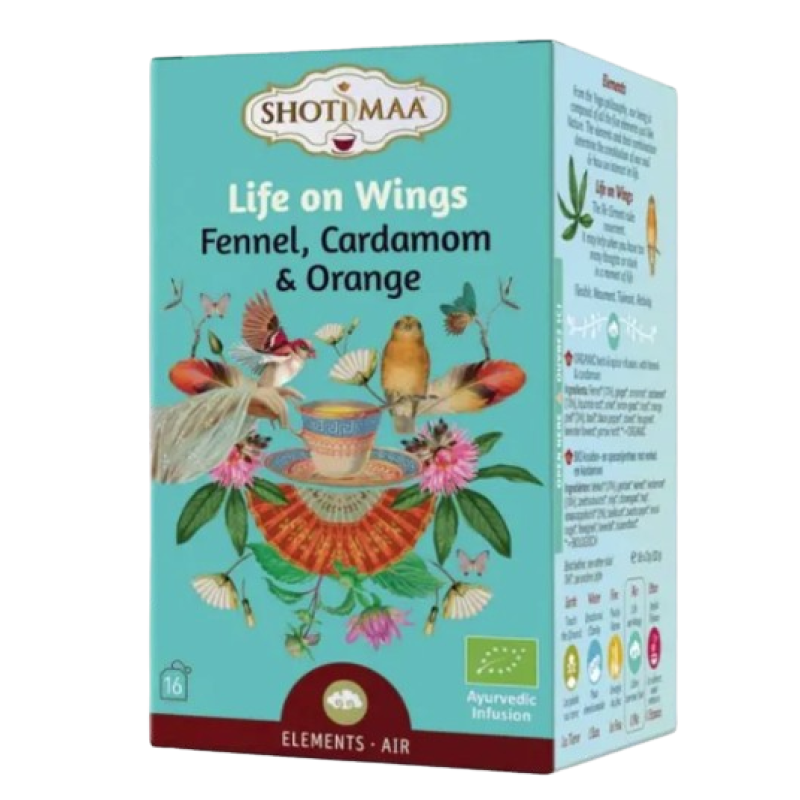 SHOTI MAA LIFE ON WINGS – FENNEL, CARDAMON & ORANGE TEA 16’S