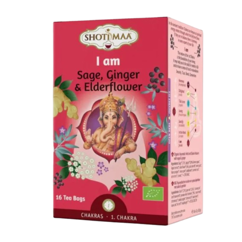 SHOTI MAA I AM – SAGE, GINGER & ELDERFLOWER TEA 16’S