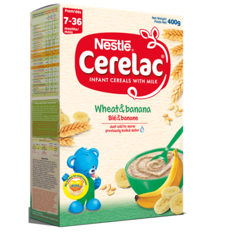 NESTLE CERELAC INFANT CEREALS WITH MILK WHEAT & BANANA 400G